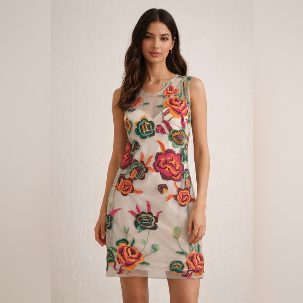 Affordable Luxury-under $60 Alexia Admor Sheer Floral Dress Embroidery